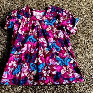 White cross large scrub top